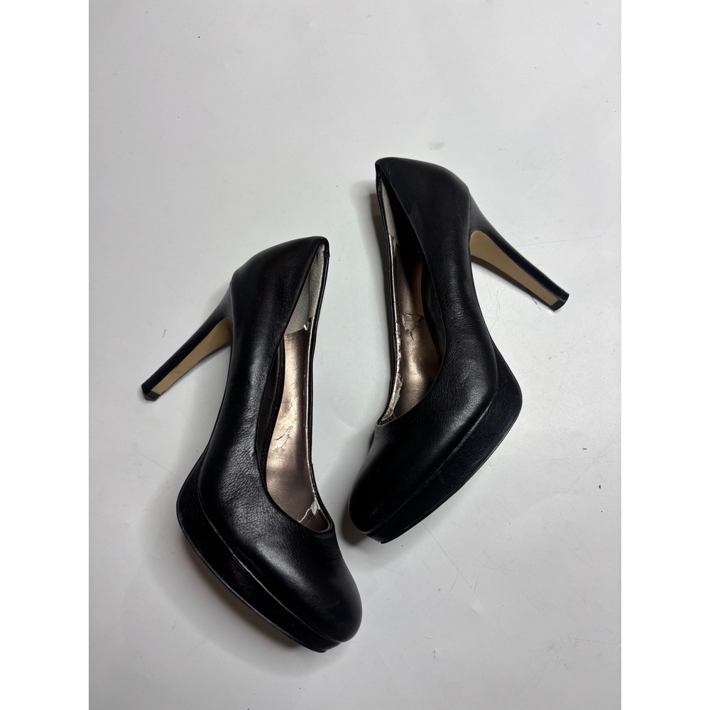 Banana Republic Black Leather Platform Pumps Round Toe Stiletto Heels Size 7.5